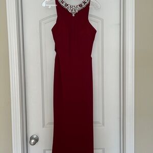Burgundy Beaded Gown